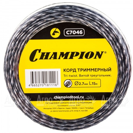 Корд триммерный Champion Tri-twist 2.7мм, 15м (витой треугольник)  в Севастополе