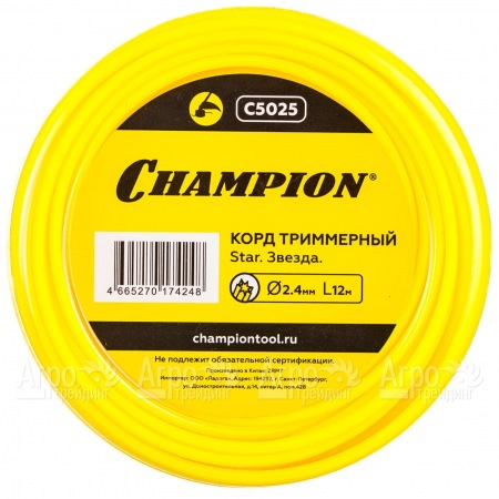 Корд триммерный Champion Star 2.4мм, 12м (звезда) в Севастополе