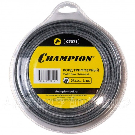 Корд триммерный Champion Platin Saw 3.0мм, 48м (зубчатый)+нож  в Севастополе