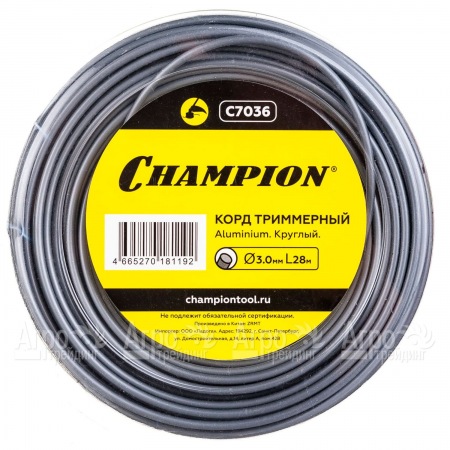 Корд триммерный Champion Aluminium 3.0мм, 28м (круглый)  в Севастополе