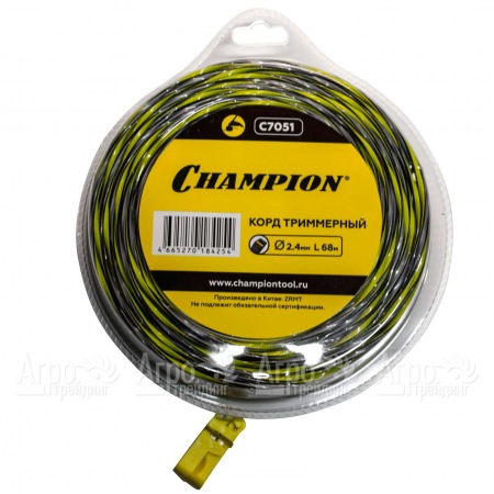 Корд триммерный Champion Tornado 2.4мм, 68м (витой квадрат)+нож  в Севастополе