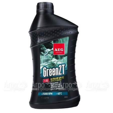 Масло синтетическое AEG Green HP 2T Motor Oil API TC 1 л для 2-х тактных двигателей  в Севастополе