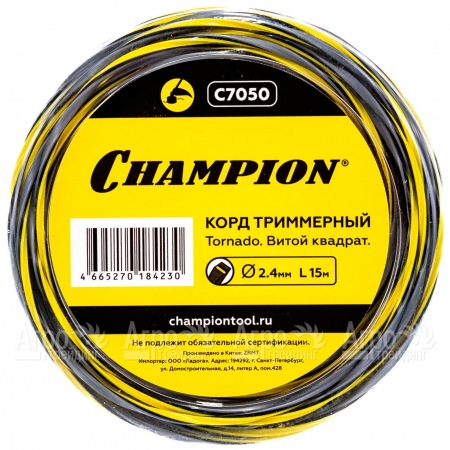 Корд триммерный Champion Tornado 2.4мм, 15м (витой квадрат)  в Севастополе