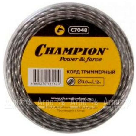 Корд триммерный Champion Tri-twist 3.0мм, 12м (витой треугольник)  в Севастополе